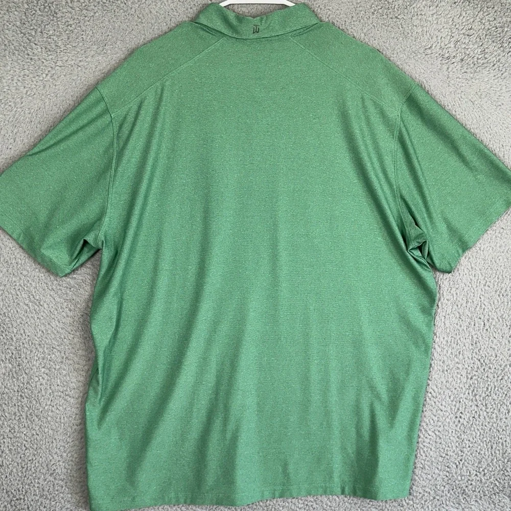 Nike Tiger Woods Collection Polo Shirt Mens XL Green Dri-Fit Golf Snap Button